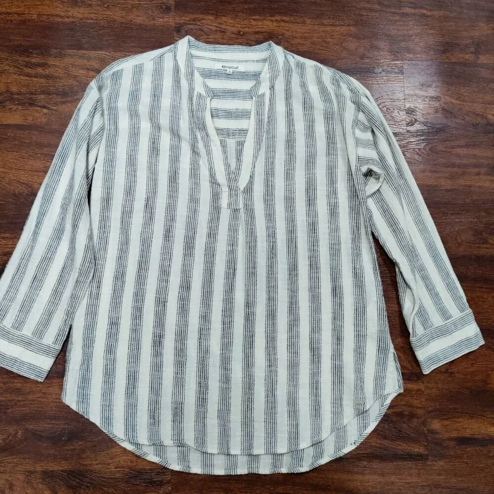 Ripcurl Beach Surf Boho Classic Surf Striped Long Sleeve Shirt Women's Small - Picture 5 of 14